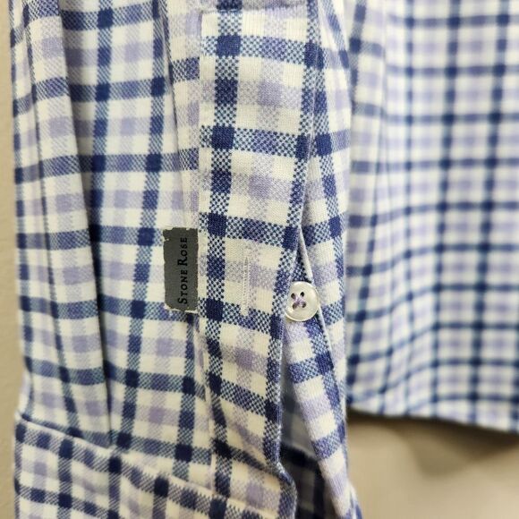 Stone Rose Hi-Tech Dresswear Mens Long Sleeve Gingham Print Button Down Small - Picture 5 of 7